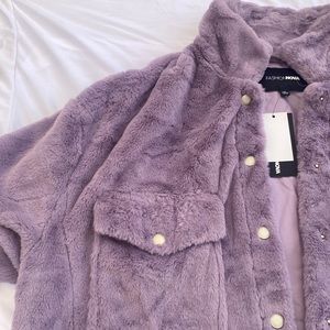 Purple Over sized fur Jacket